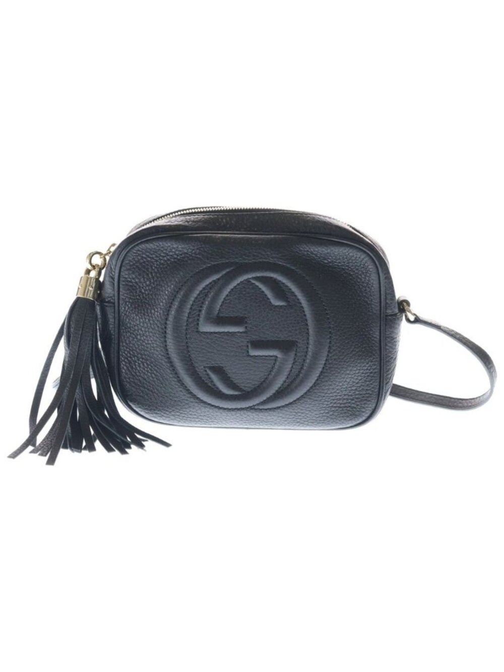 Gucci Soho Small Disco Leather Shoulder Bag Gold Black